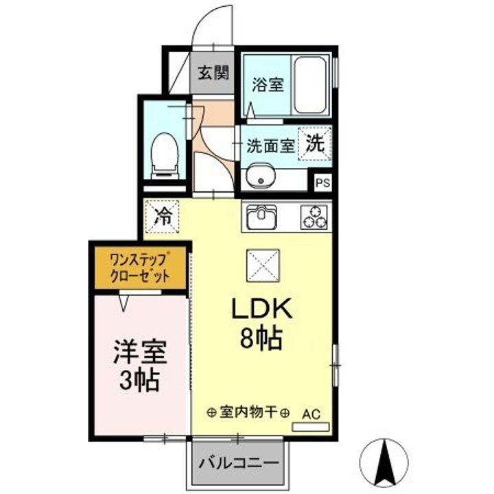 福島県郡山市富田町字舘南(アパート)の賃貸物件の間取り