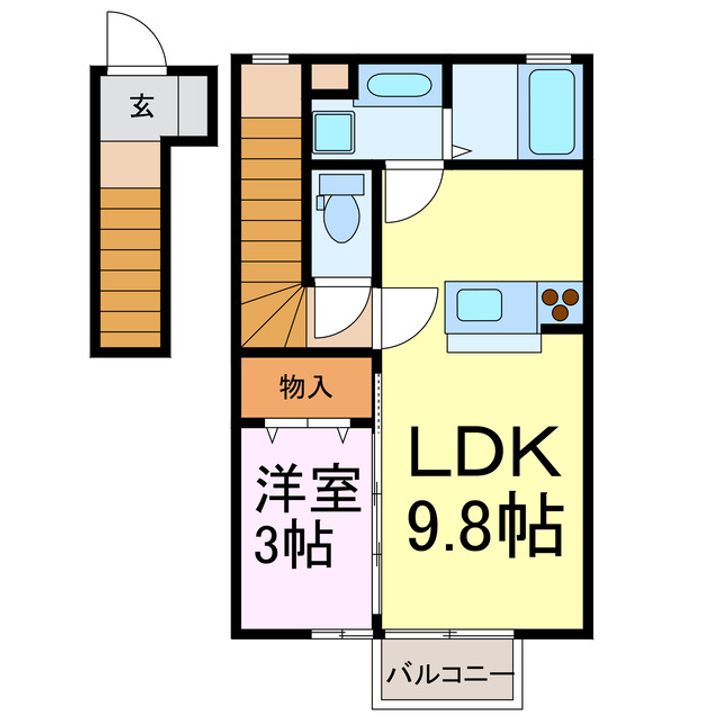 栃木県下都賀郡野木町大字丸林(アパート)の賃貸物件の間取り