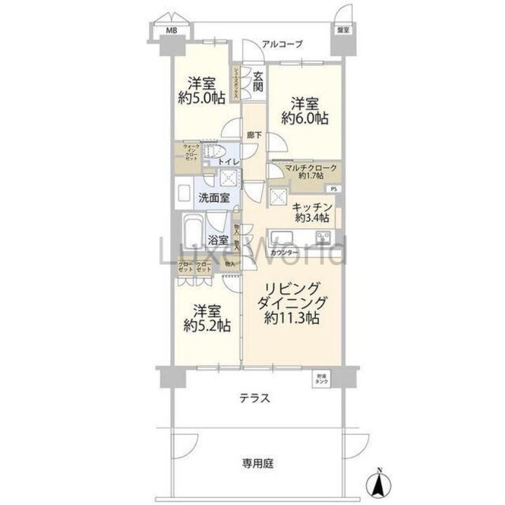 神奈川県川崎市幸区塚越3(マンション)の賃貸物件の間取り