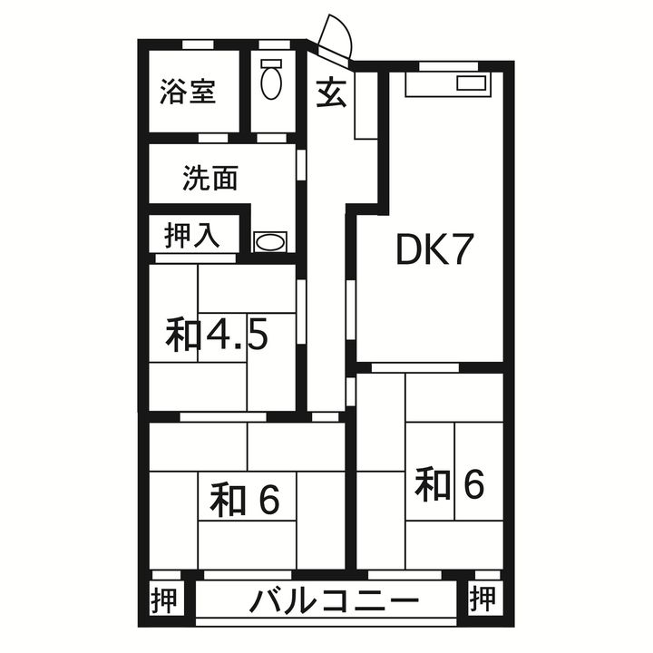 松山ハイツの間取り