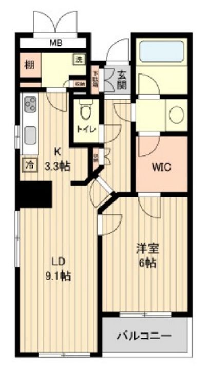 東京都港区港南2(マンション)の賃貸物件の間取り