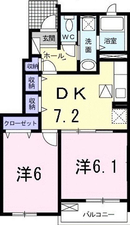 広島県呉市警固屋9(アパート)の賃貸物件の間取り
