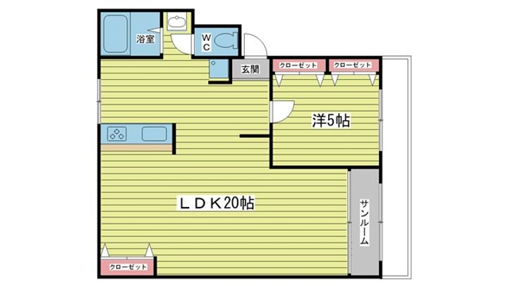 大阪府豊中市南桜塚3(マンション)の賃貸物件の間取り