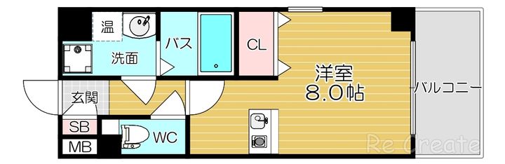 大阪府大阪市天王寺区上汐3(マンション)の賃貸物件の間取り