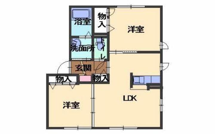 兵庫県朝来市山東町楽音寺(アパート)の賃貸物件の間取り
