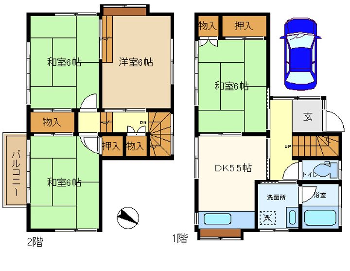 埼玉県春日部市粕壁東5(一戸建)の賃貸物件の間取り