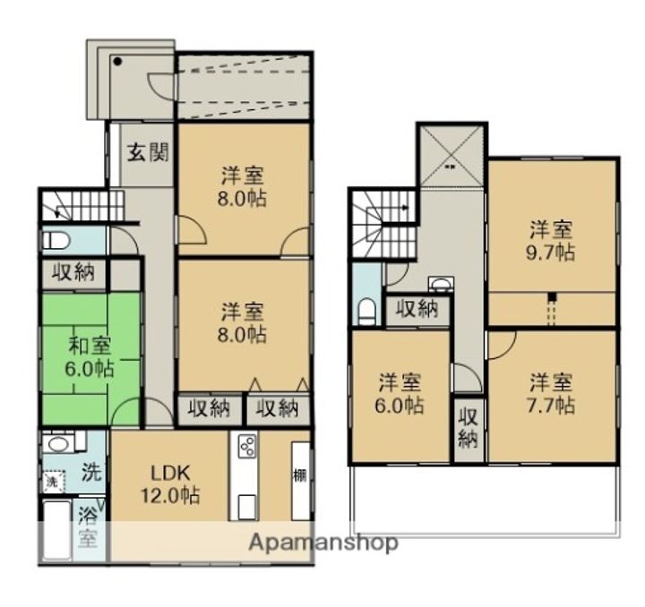 茨城県土浦市桜町3(一戸建)の賃貸物件の間取り