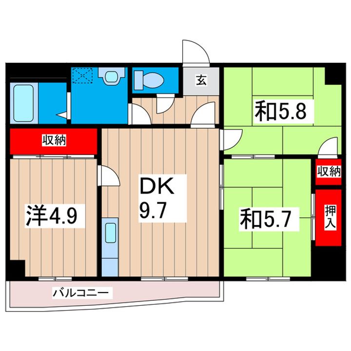 黒川第二マンションの間取り