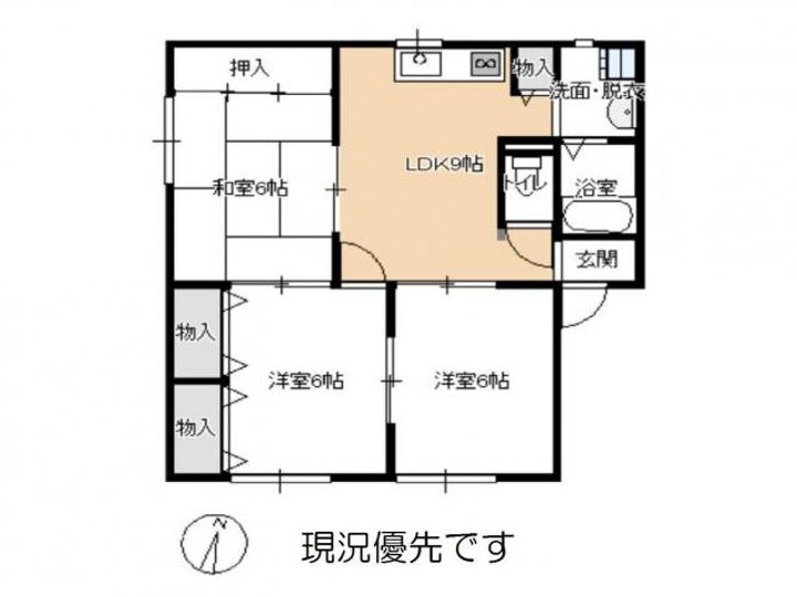 熊本県熊本市東区小山5(アパート)の賃貸物件の間取り