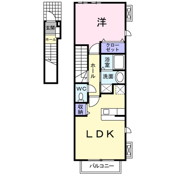山口県防府市岸津1(アパート)の賃貸物件の間取り