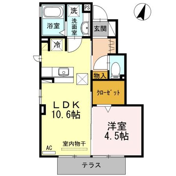愛知県豊川市弥生町2(アパート)の賃貸物件の間取り