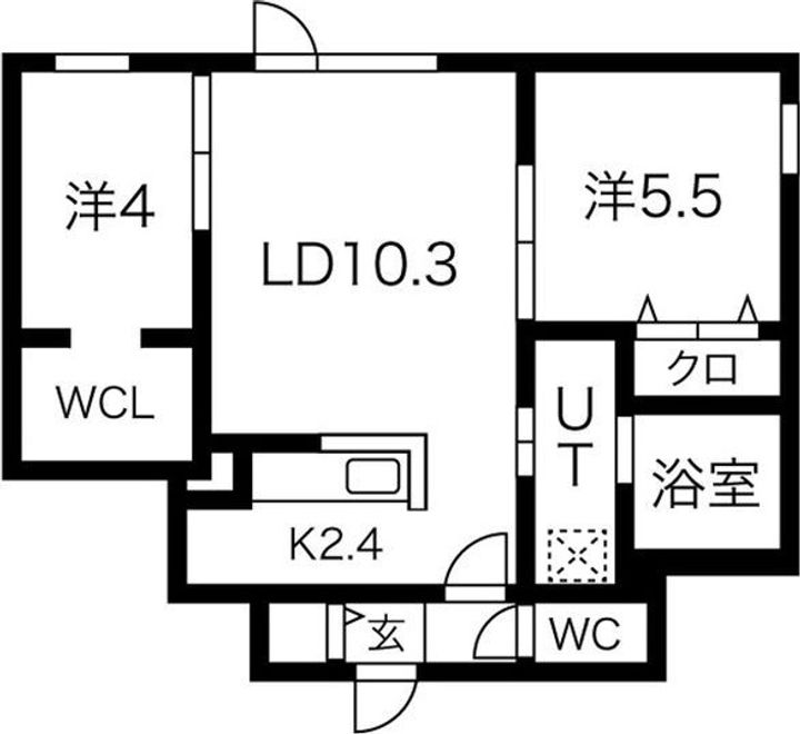 北海道札幌市西区西町北13(マンション)の賃貸物件の間取り