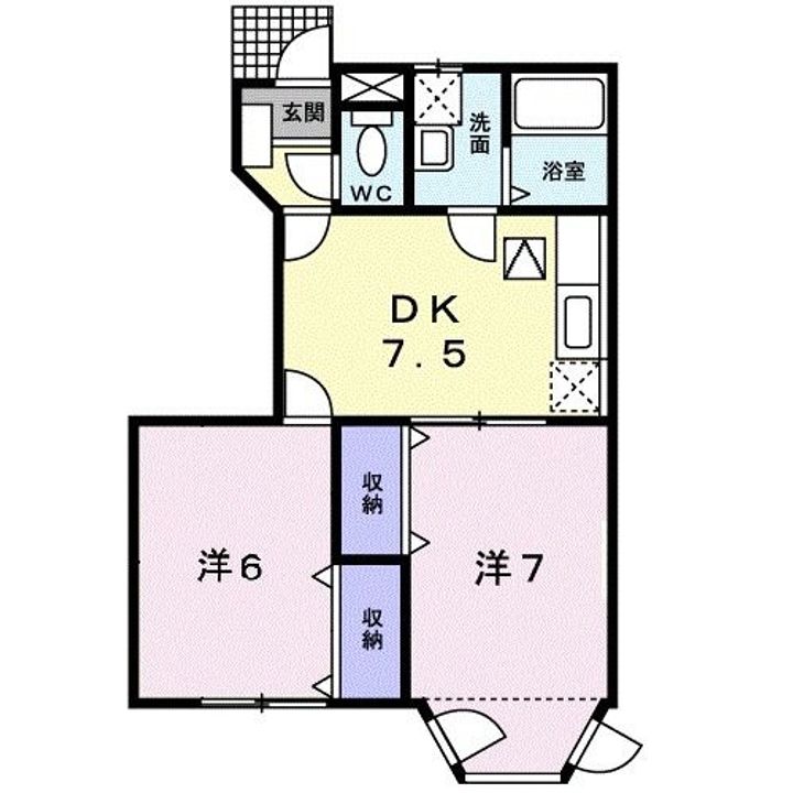 ライフコート鏡Aの間取り