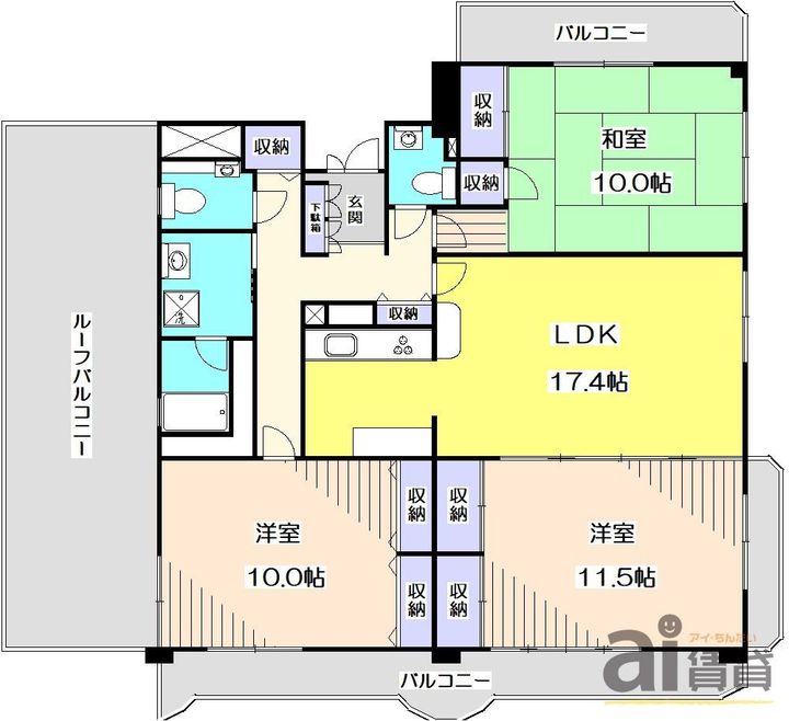 東京都練馬区石神井台2(マンション)の賃貸物件の間取り