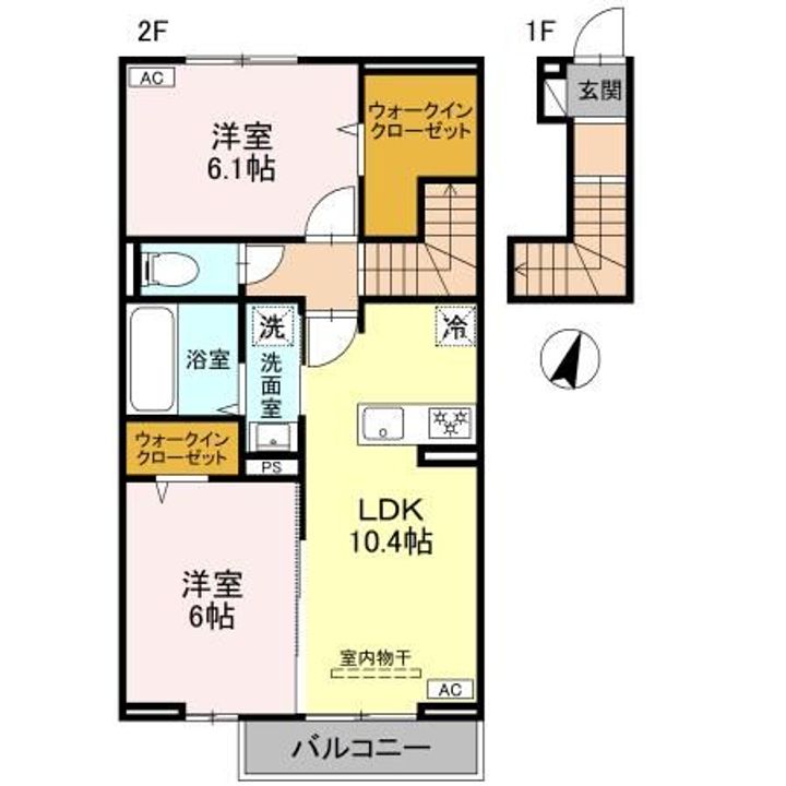埼玉県熊谷市肥塚2(アパート)の賃貸物件の間取り