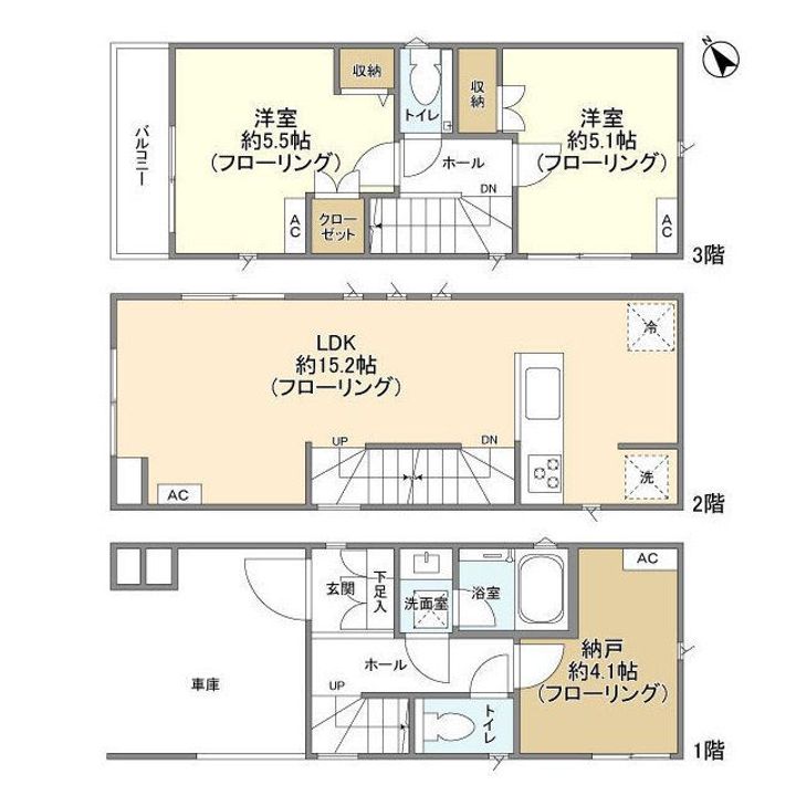 神奈川県横浜市旭区鶴ケ峰1(一戸建)の賃貸物件の間取り