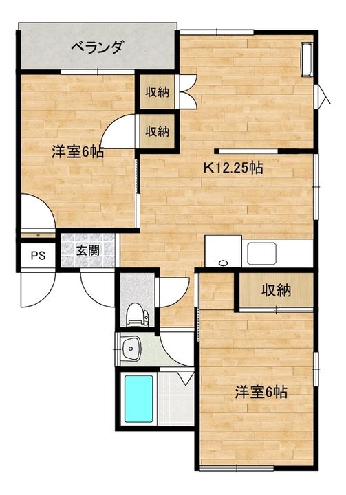 フライハイト大野北の間取り