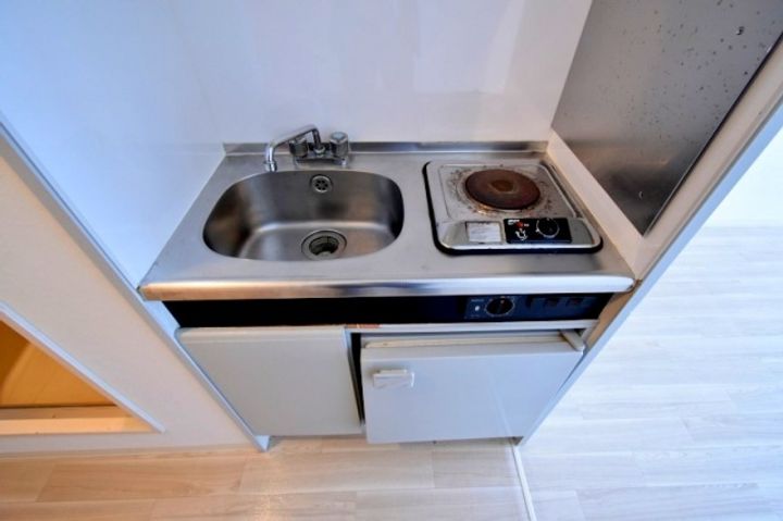広島県大竹市西栄1(マンション)の賃貸物件のキッチン