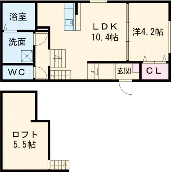 新潟県新潟市東区東明2(アパート)の賃貸物件の間取り