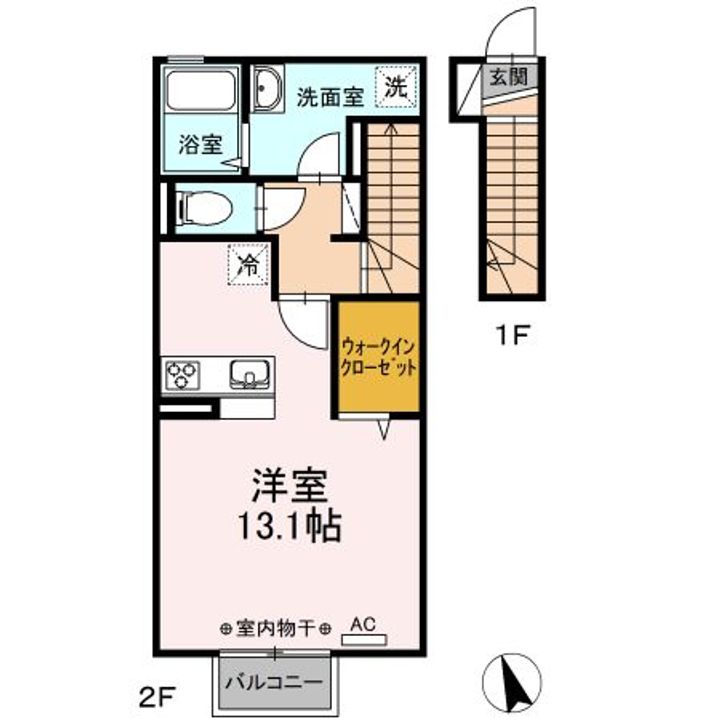 福島県福島市腰浜町(アパート)の賃貸物件の間取り
