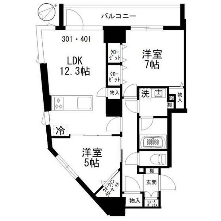 カスガ ディアコート赤坂の間取り