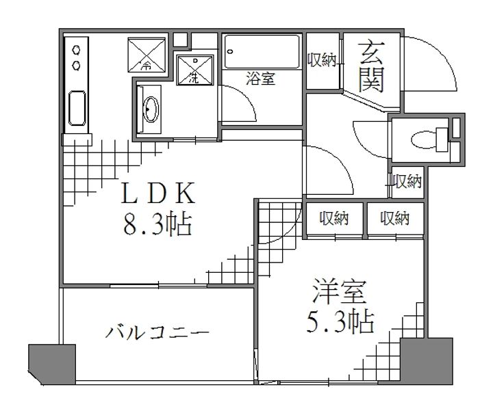東京都台東区柳橋2(マンション)の賃貸物件の間取り