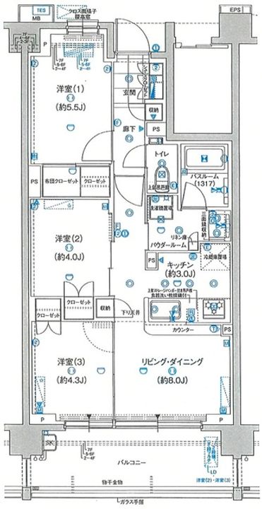 ガーラ・レジデンス相模大塚駅前の間取り