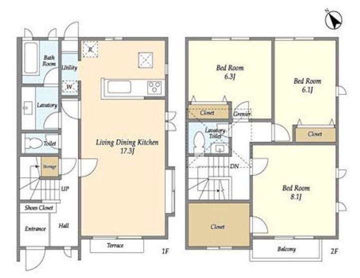 東京都世田谷区梅丘1(一戸建)の賃貸物件の間取り