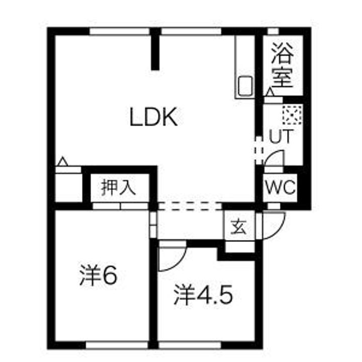 群馬県館林市東美園町(アパート)の賃貸物件の間取り