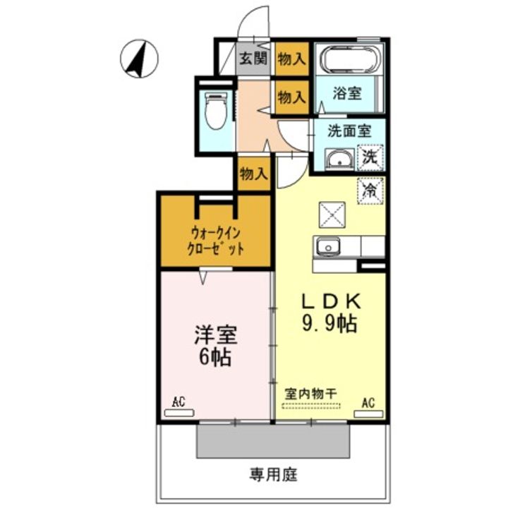 徳島県徳島市金沢1(アパート)の賃貸物件の間取り