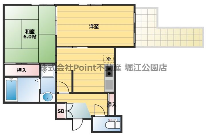 大阪府大阪市天王寺区上汐3(マンション)の賃貸物件の間取り