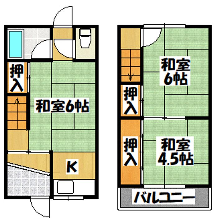 大阪府寝屋川市堀溝3(一戸建)の賃貸物件の間取り