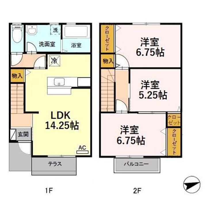 石川県野々市市野代3(一戸建)の賃貸物件の間取り