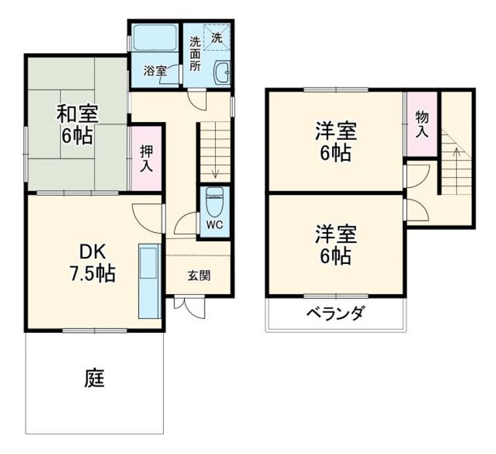 岐阜県羽島郡岐南町三宅7(一戸建)の賃貸物件の間取り