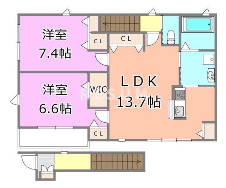 千葉県千葉市中央区蘇我1(アパート)の賃貸物件の間取り