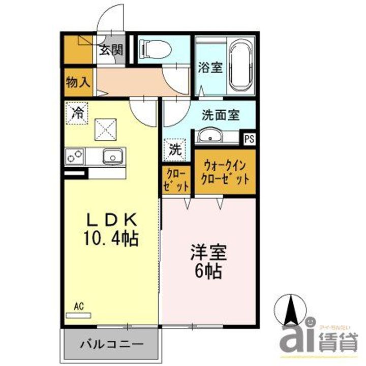 東京都小平市仲町(アパート)の賃貸物件の間取り