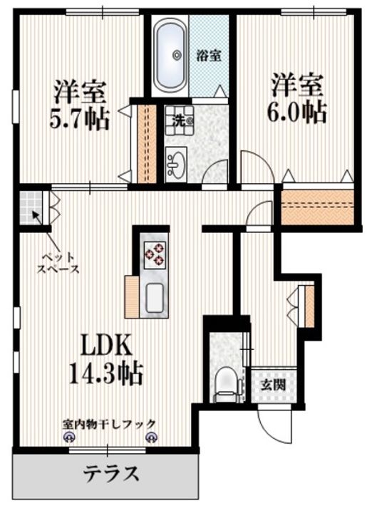 メゾン ボヌール B棟の間取り