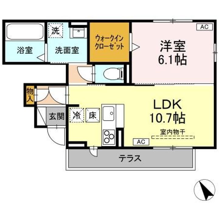 東京都八王子市狭間町(アパート)の賃貸物件の間取り