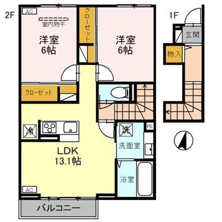埼玉県久喜市栗原3(アパート)の賃貸物件の間取り