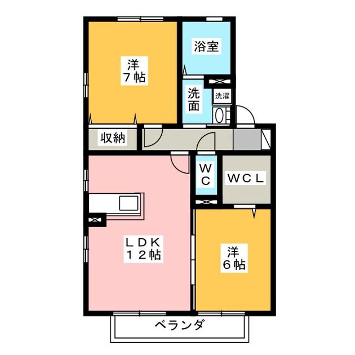 アポロタウン Bの間取り