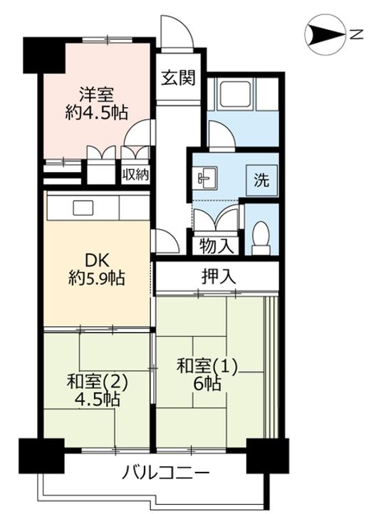 UR玉串西の間取り