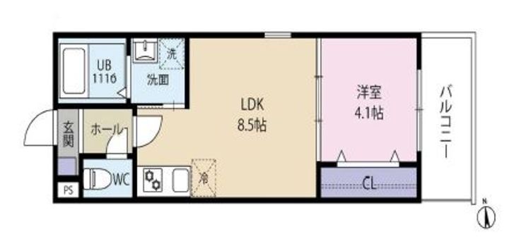 京都府京都市山科区西野広見町(アパート)の賃貸物件の間取り