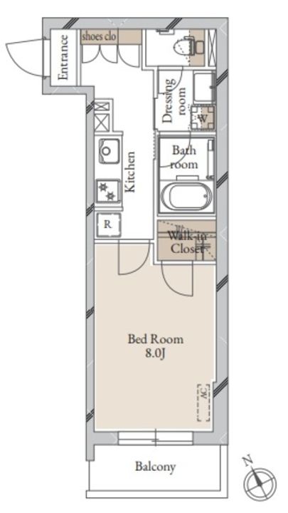 東京都品川区西五反田8(マンション)の賃貸物件の間取り