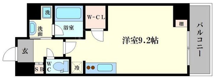 エスパシオ・コモド大阪新町の間取り