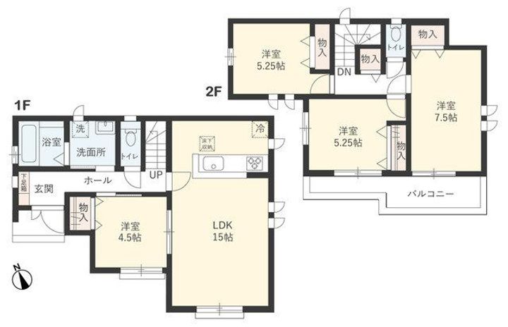 東京都国立市泉3(一戸建)の賃貸物件の間取り