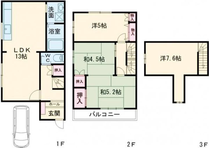 大阪府羽曳野市はびきの4(一戸建)の賃貸物件の間取り