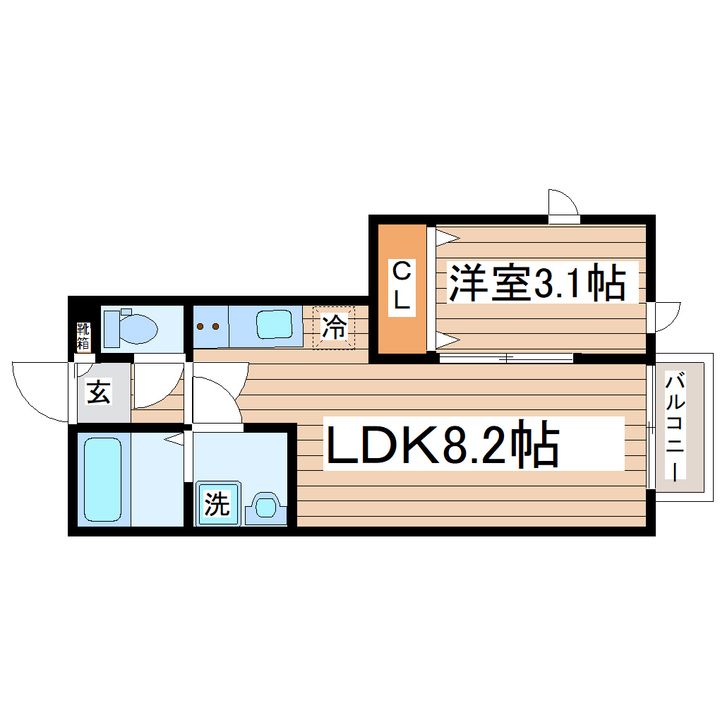 宮城県仙台市太白区砂押町(アパート)の賃貸物件の間取り