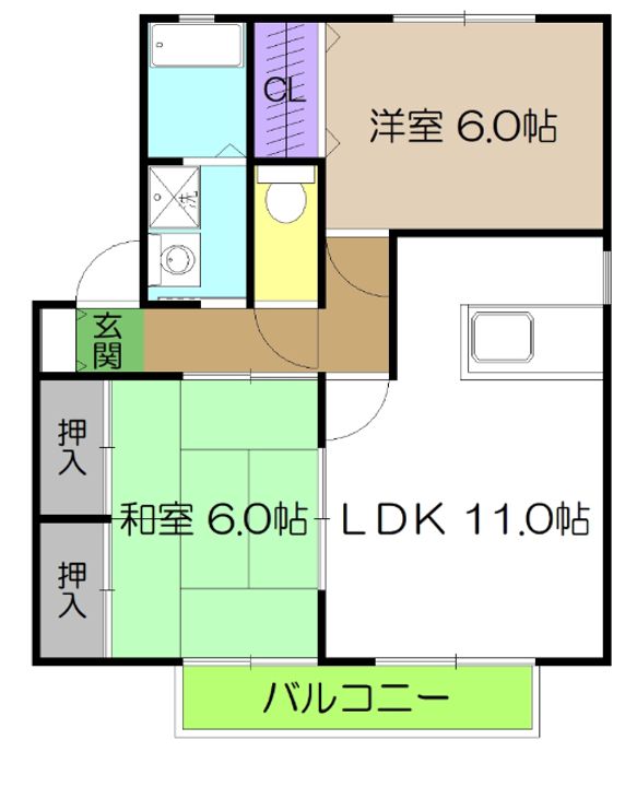 フローラ四月田 A棟の間取り