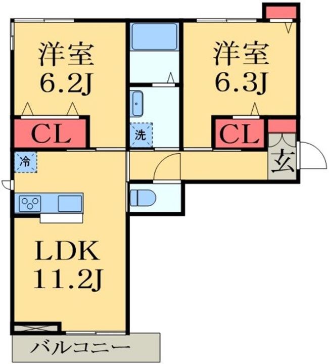 ウイングガーデンB棟の間取り
