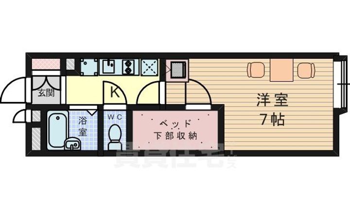 大阪府高槻市若松町(マンション)の賃貸物件の間取り